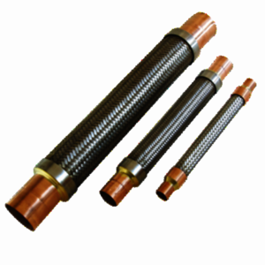 Unión flexible inoxidable CASTEL 7690/7 con conexiones de cobre a soldar de 7/8"