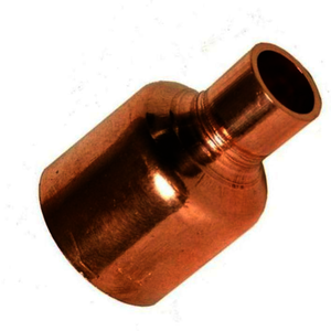 Manguito de cobre reducido H-H de 3/4" x 1/2"
