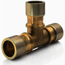 Te de latón LOKRING 6NKMsSV00 para tubo de 1/4" con conexión central de 1/4" SAE M con obús